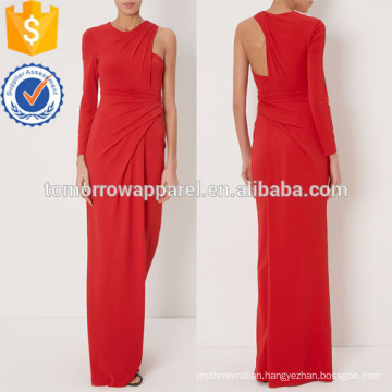 Red One-sleeved Gown Dress Manufacture Wholesale Fashion Women Apparel (TA4070D)